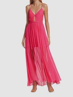 Alice + Olivia Women's Pink Tamar Cutout Silk Chiffon Maxi Dress Size 2
